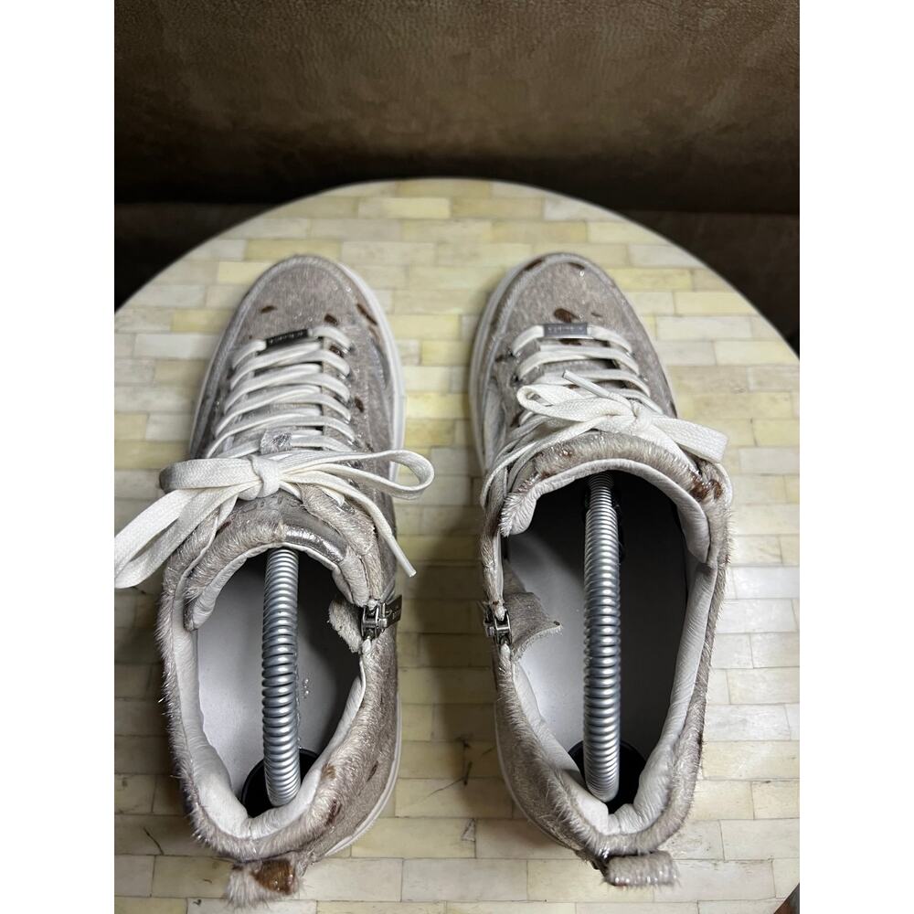 J/Slides Ludlow Metallic Calf Hair High-Top Sneakers - Picture 5 of 12
